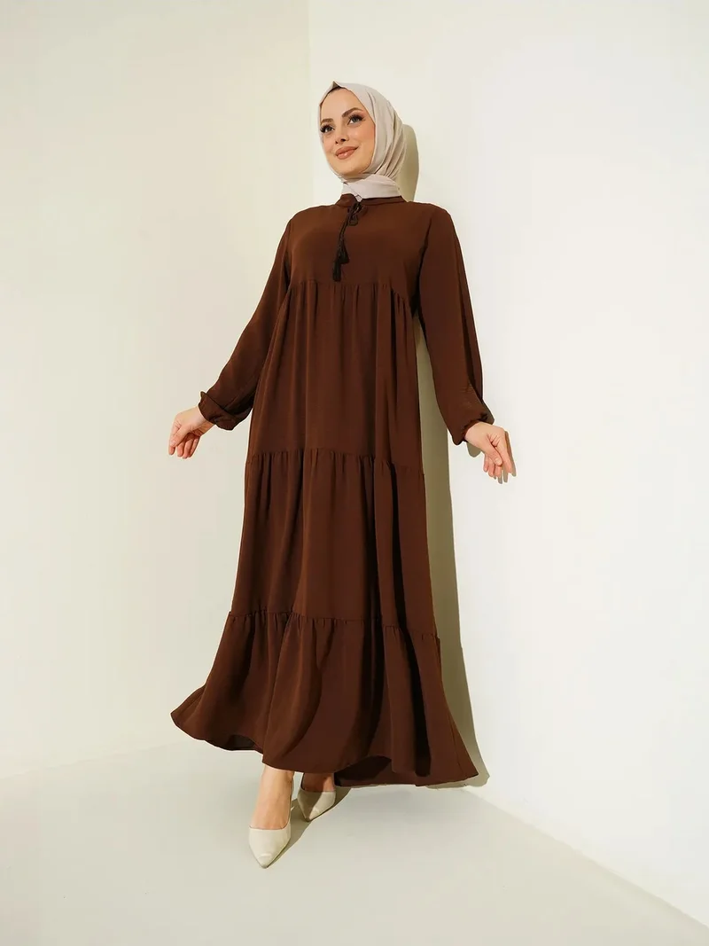 BIG DART BDART Maxi Dress with Bow Tie Collar