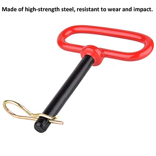 Comonc 2 PCS 1/2 Inch Trailer Hitch Pins and Clip Rubber-Coated Handle Red Handle Accessories Tow Hitch for Tractors,Clevis pin (1/2 x 3-5/8) - Image 3