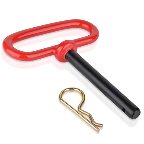 Comonc 2 PCS 1/2 Inch Trailer Hitch Pins and Clip Rubber-Coated Handle Red Handle Accessories Tow Hitch for Tractors,Clevis pin (1/2 x 3-5/8) - Image 5
