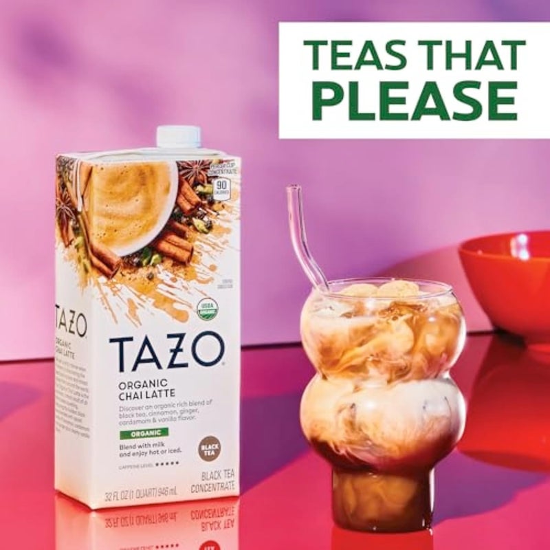TAZO Organic Chai Latte Concentrate - Hot or Iced Black Tea, 32 oz Carton (Pack of 2) - Image 3