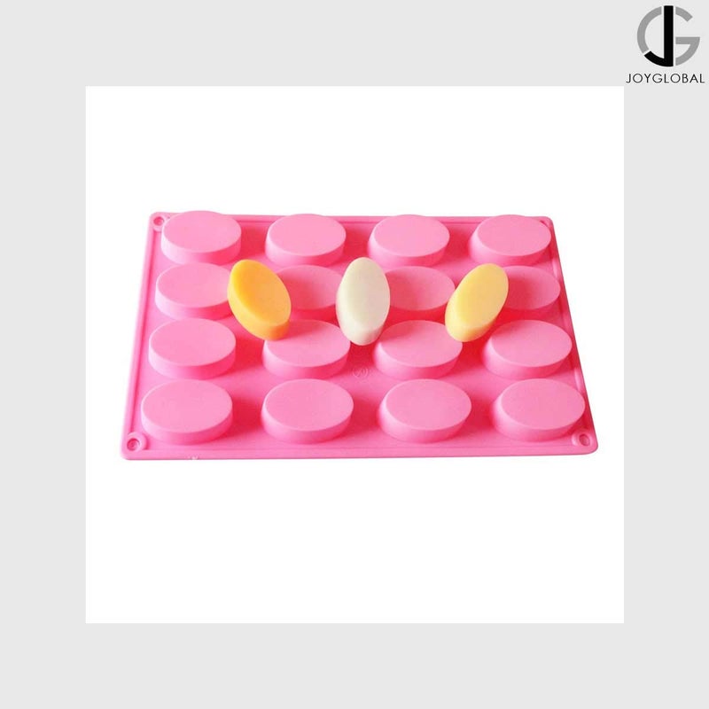 JoyGlobal Silicone 16 Cavity Oval Shape Chocolate Soap All Purpose Mold SoapWaxChocolate Weight 2022 Grams - Image 3