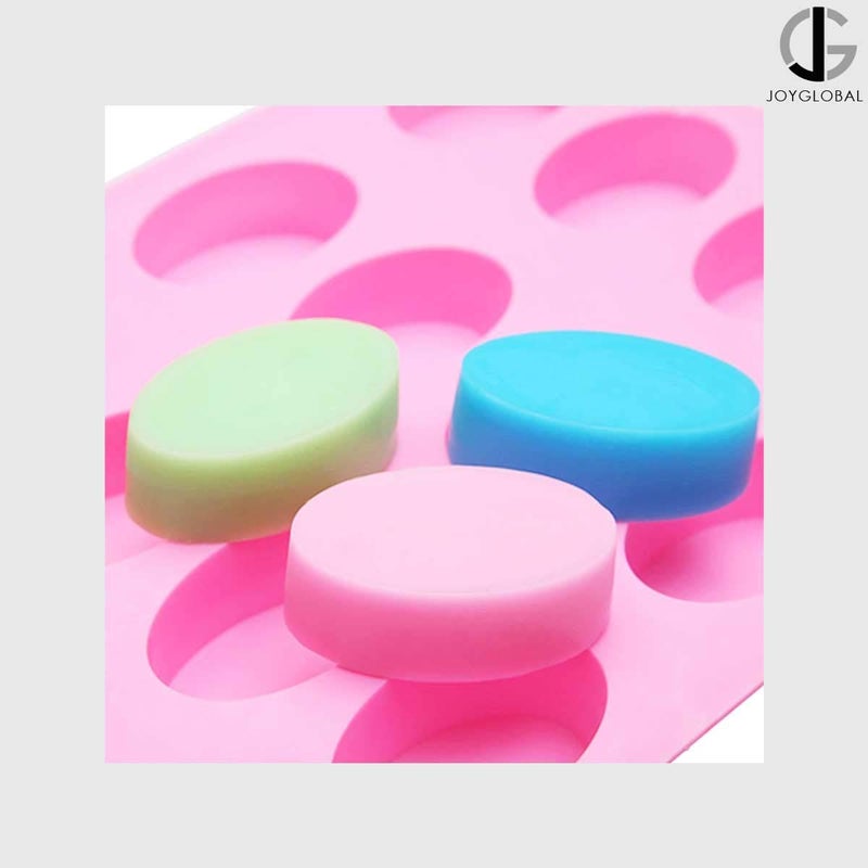 JoyGlobal Silicone 16 Cavity Oval Shape Chocolate Soap All Purpose Mold SoapWaxChocolate Weight 2022 Grams - Image 4