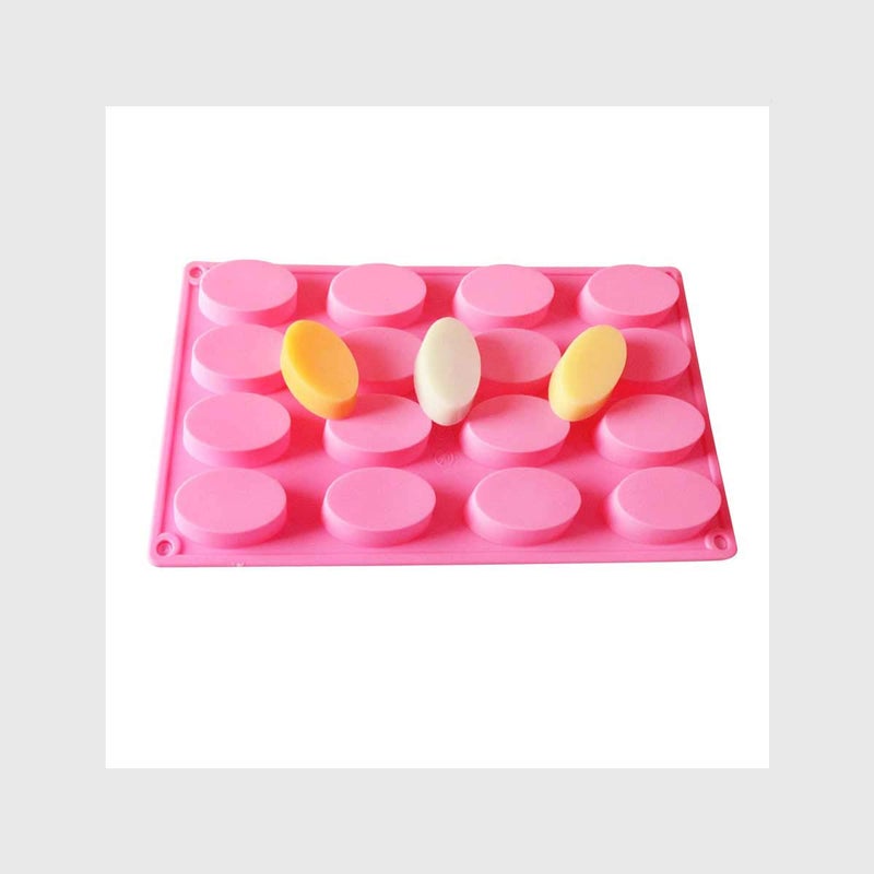 JoyGlobal Silicone 16 Cavity Oval Shape Chocolate Soap All Purpose Mold SoapWaxChocolate Weight 2022 Grams - Image 1