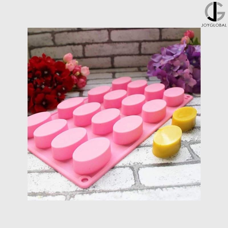 JoyGlobal Silicone 16 Cavity Oval Shape Chocolate Soap All Purpose Mold SoapWaxChocolate Weight 2022 Grams - Image 5