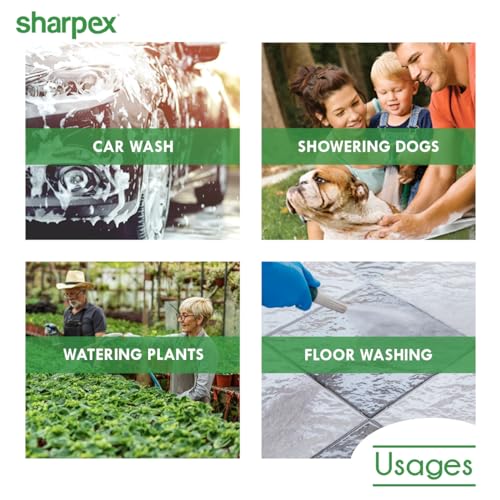 Sharpex Professional Thumb Control Garden Hose Nozzle with 30 MT Pipe -Water Hose Spray Nozzle Heavy Duty Thumb Control -Suitable for Watering Lawn and Garden (Black and Gold) - Image 5