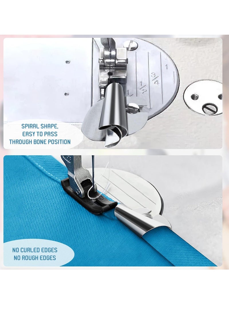 Generic - 8PCS Sewing Rolled Hemmer Foot Set, 8 Sizes Wide Narrow Rolled Hem Sewing Machine Presser Foot,Home Industrial Curved Scroll Hemmer Foot with16pcs Screws,Seam Guide for Sewing Machine - Image 1
