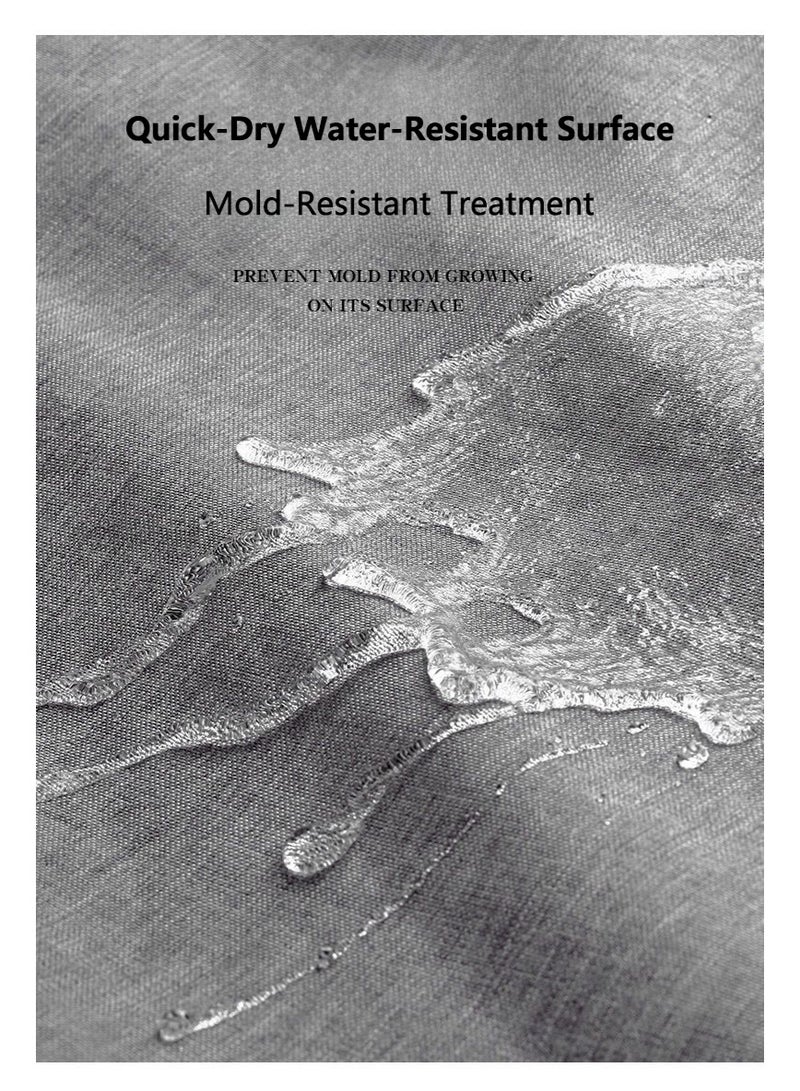 والالا قطعتان من قضبان ستارة الحمام الزاوية القابلة للتمديد من الفولاذ المقاوم للصدأ، قضيب ستارة معدني مربع الشكل على شكل حرف U منحني بزاوية 90 درجة، قضيب حوض استحمام منحني مع ستارة مقاومة للماء، خطاف - Image 3