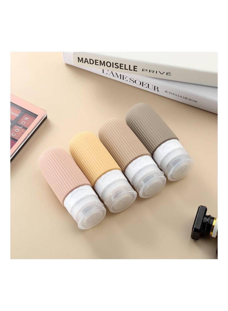 KASTWAVE 4Pcs Travel Bottles for Toiletries, TSA Approved Travel Size Containers BPA Free Leak Proof Refillable Liquid Silicone Squeezable Travel Accessories for Shampoo Conditioner Lotion, 90ml - Image 4