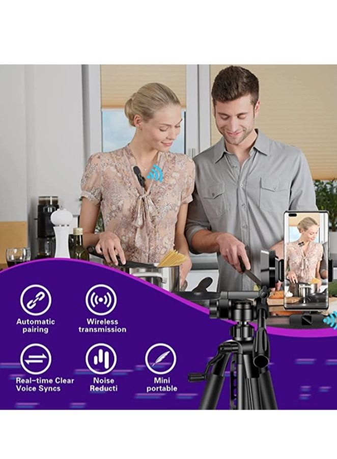 Wireless Lavalier Microphone , mobile phone Microphone, Plug & Play No APP Needed, Mini lapel Wireless Microphone , Noise Cancellation Microphone for live stream (Type-C for Android)