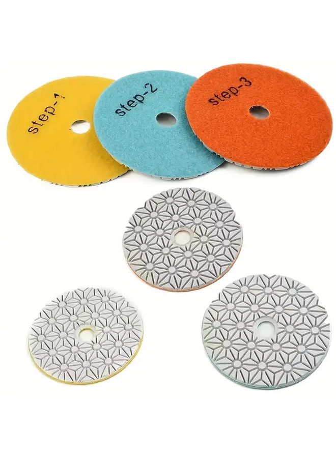 3Pcs 4 Inch Diamond Polishing Pads For Granite Concrete Marble Wet Dry Use - Image 2