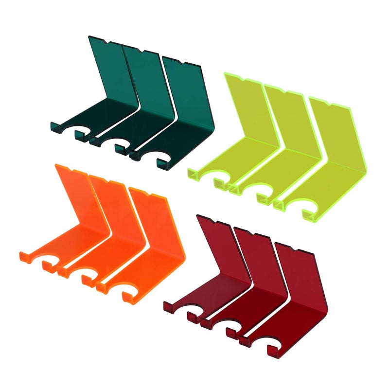 Rasper Acrylic Shoe Footwear Display Stand Multi Purpose Product GreetingsWedding Card Display Stand For Retail Shop Showroom Exhibition Pack Of 12 Pcs Multicolor Assorted - Image 1