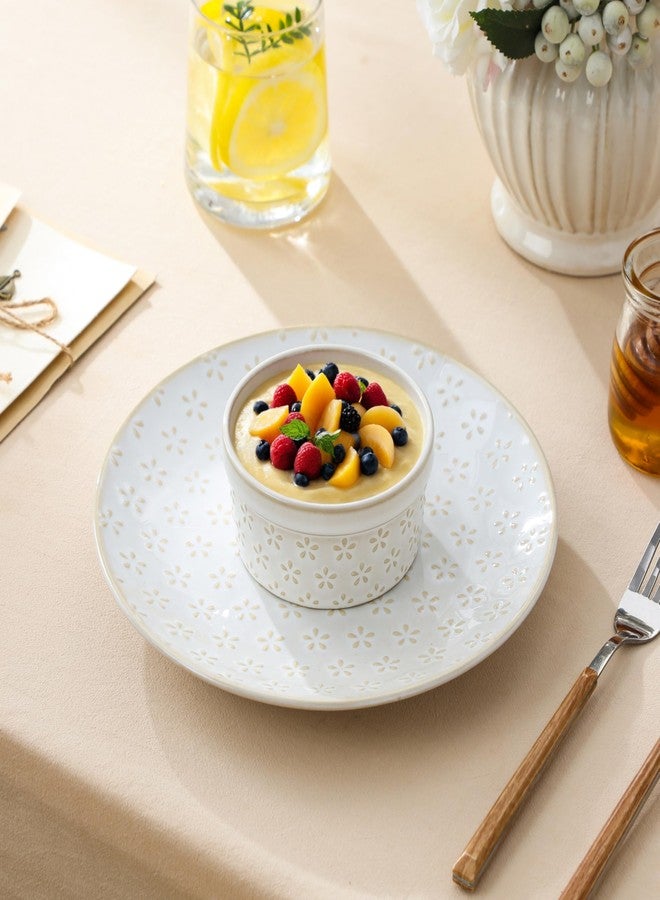 MALACASA Ramekins 4 Oz Oven Safe, Ceramic Creme Brulee Souffle Dishes, Pudding Custard Cups Ramekin For Baking, Small Dipping Sauce Bowls, Set of 4, Microwave and Dishwasher Safe, Arctic White - Image 5