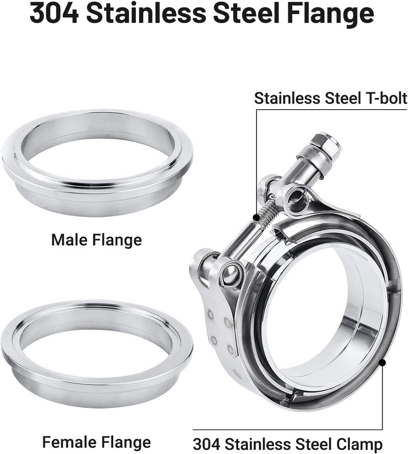 EVIL ENERGY Stainless Steel Exhaust V Band Clamp 2.5" - Image 3