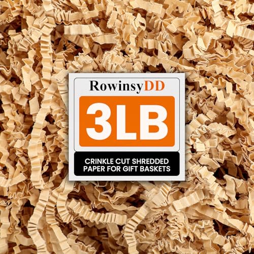 RowinsyDD 3LB Kraft Crinkle Paper Filler, Brown Cut Shredded Paper for Gift Baskets Packaging Wrapping Cushion Stuffing Box Filler for Easter Christmas Wedding Birthday Bridesmaid - Image 1