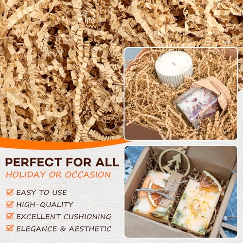 RowinsyDD 3LB Kraft Crinkle Paper Filler, Brown Cut Shredded Paper for Gift Baskets Packaging Wrapping Cushion Stuffing Box Filler for Easter Christmas Wedding Birthday Bridesmaid - Image 2