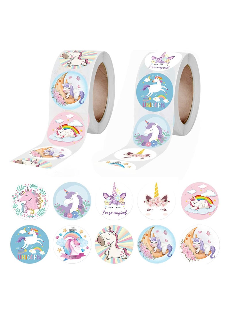 قوس قزح أورينبو 1000 ملصق يونيكورن للأطفال، ملصقات يونيكورن كيوت لتزيين الأعمال اليدوية، ملصقات لاصقة ذاتية 2.5 سم لتزيين الحقائب والهدايا لحفلات المدرسة وأعياد الميلاد - Image 1