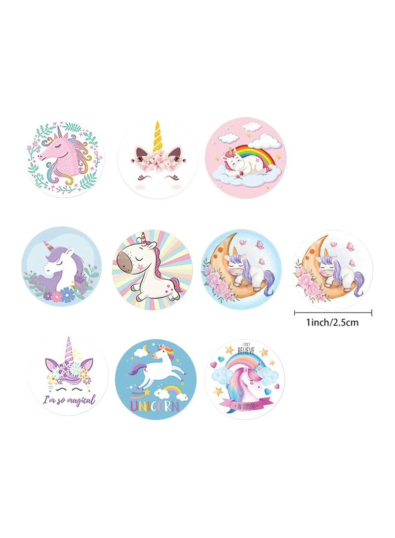 قوس قزح أورينبو 1000 ملصق يونيكورن للأطفال، ملصقات يونيكورن كيوت لتزيين الأعمال اليدوية، ملصقات لاصقة ذاتية 2.5 سم لتزيين الحقائب والهدايا لحفلات المدرسة وأعياد الميلاد - Image 2