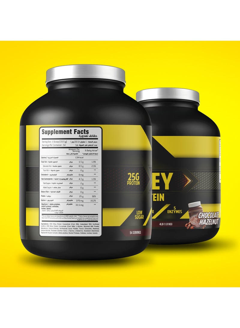 Body Builder 100% Whey Protein Support Muscle Growth and Repair, Fast Absorption, Chocolate Hazelnut, 4 Lbs - Image 3