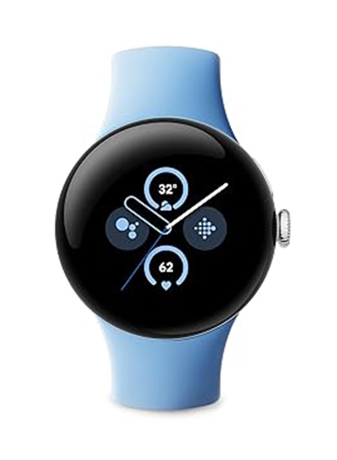 Google Pixel Watch 2 With The Best Of Fitbit And Google - Heart Rate Tracking, Stress Management, Safety Features - Android Smartwatch - Polished Silver Aluminum Case - Bay Active Band - Wi-fi Blue - Image 2
