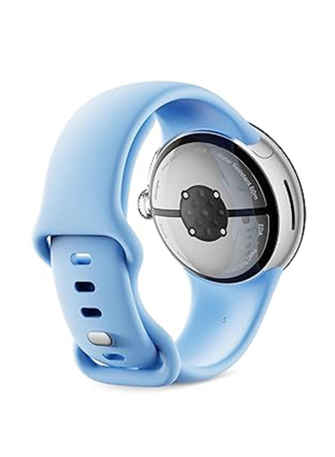 Google Pixel Watch 2 With The Best Of Fitbit And Google - Heart Rate Tracking, Stress Management, Safety Features - Android Smartwatch - Polished Silver Aluminum Case - Bay Active Band - Wi-fi Blue - Image 3