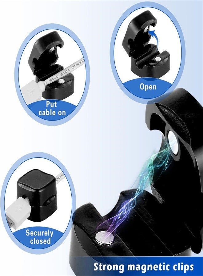 Magnetic Cord Organizer Holder, 6 Pack Desk Cable Clips Management, Hide Phone Charging Cable Keeper, Strong Adhesive Wire Charger Holder for Home Office Desk Phone Car Wall Desktop Nightstand - Image 4