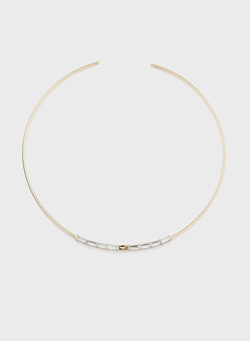 ايلا 2 Pack Stone Hoop Earrings & Choker Necklace Set