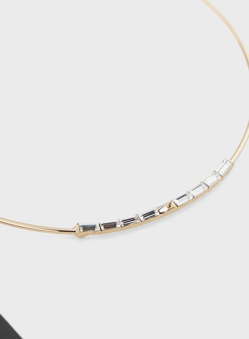 ايلا 2 Pack Stone Hoop Earrings & Choker Necklace Set