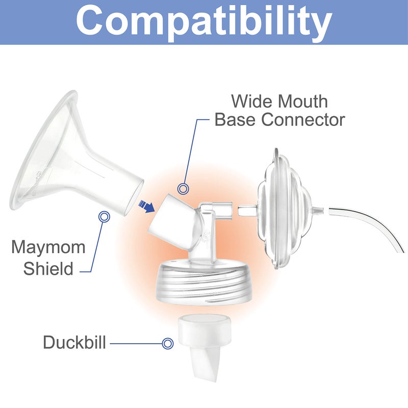 Maymom Widemouth Connector 2pc Compatible w Spectra S1 Spectra S2 Pump; Compatible with Medela PersonalFit Shield, Pumpin Pal Shield, Lansinoh Flange, Maymom MyFit Shields, MyFit Crater Shield - Image 2