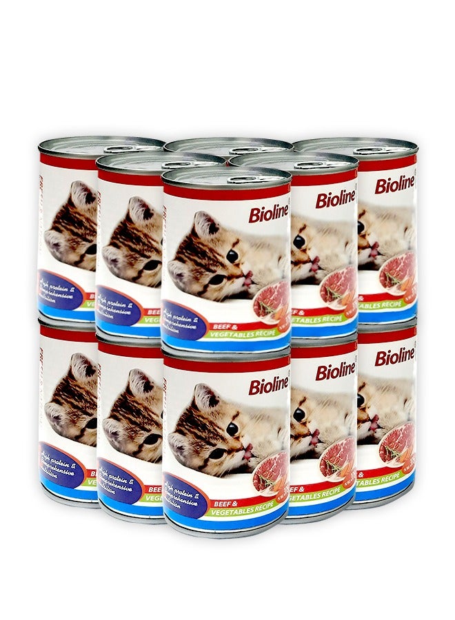 Bioline Canned Beef And Vegetable Cat Food - 375G (Pack Of 12) - Image 1
