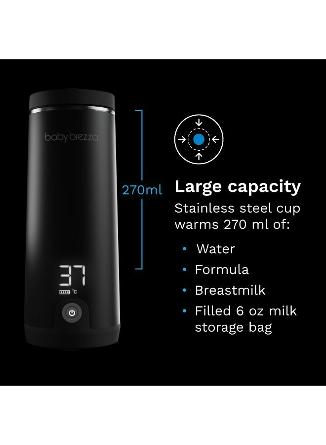Baby Brezza Baby Brezza Superfast Portable Baby Bottle Warmer – 50% Faster - Travel Breastmilk Warmer and Formula Warmer - Safe, Even Heating - Up to 9oz - No Adapters, Black - Image 4