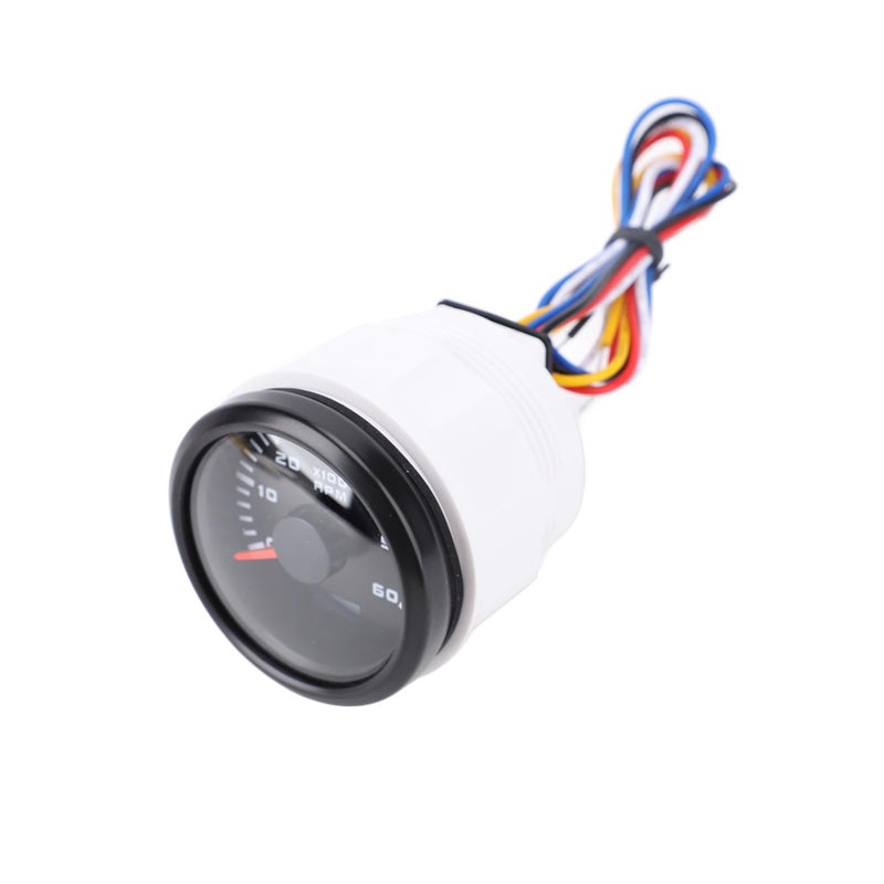 Marine Tachometer Gauge 6000RPM with Hour Meter 7 Color Backlight for Boats Trucks Tractors Black Dial Black Cover - Image 5