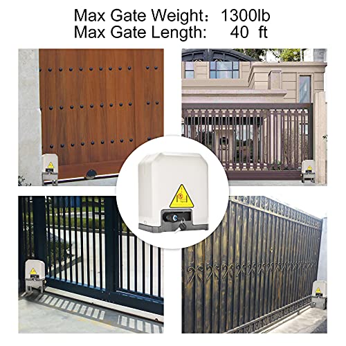 JIELI JY7 Automatic Sliding Gate Opener with 4 Remote Controls, Gate Operator Hardware Kit for Sliding Gate up to 1400 Pounds,Electric Rolling Driveway Slide Gate Motor - Image 5