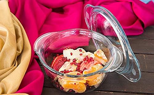 ZEPOLI Classic Transparent Glass Casserole Deep And Scratch resistant Serving Bowl Included Airtight Lid, Micorwave And Dishwasher Safe Casserole For Kitchen (3 pack) - Image 5