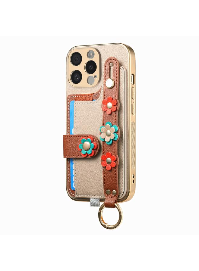 Zaboon Case For iPhone 11 Stereoscopic Flowers Wristband Card Bag Phone Case - Image 2