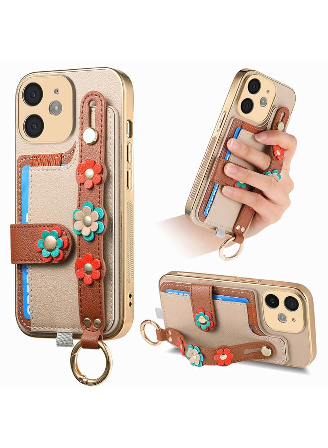 Zaboon Case For iPhone 11 Stereoscopic Flowers Wristband Card Bag Phone Case - Image 1