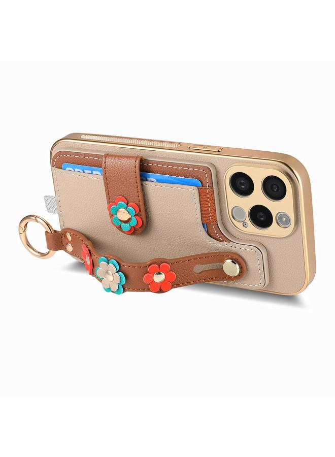 Zaboon Case For iPhone 11 Stereoscopic Flowers Wristband Card Bag Phone Case - Image 3