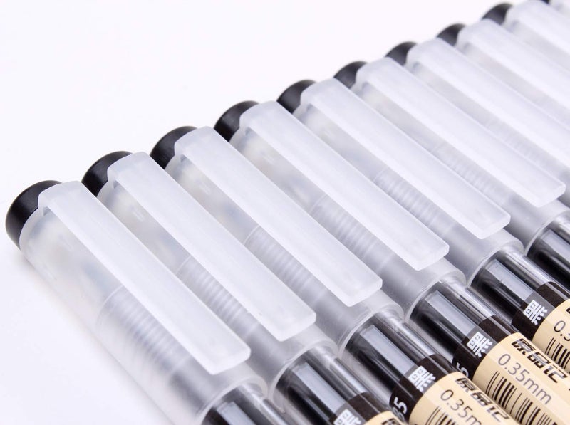 GANSSIA 0.35mm Gel Ink pen Black Ink Extra-fine Gel Ink Pens Ballpoint pen Office School Stationery Supply Pack of 12 Pcs - Image 4