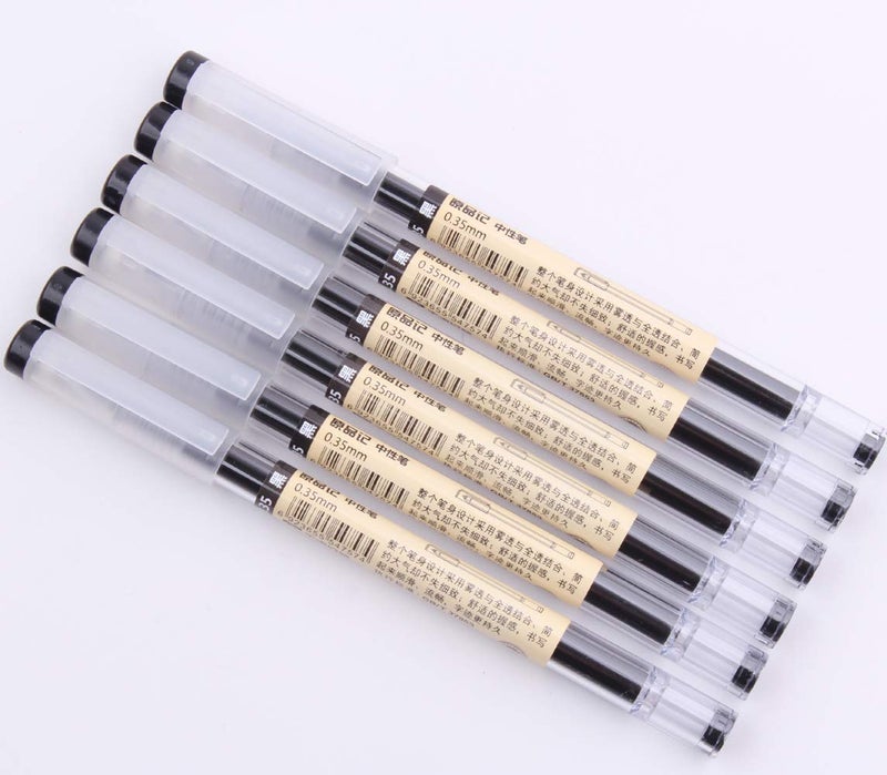 GANSSIA 0.35mm Gel Ink pen Black Ink Extra-fine Gel Ink Pens Ballpoint pen Office School Stationery Supply Pack of 12 Pcs - Image 2
