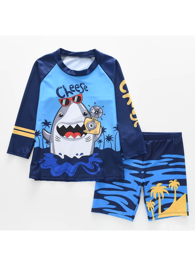 Bumblebee boys' Long Sleeve Swimsuit Set - Separated Rash Guard & Swim Trunks For Kids - Image 2