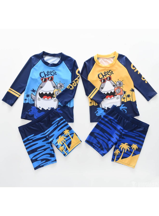 Bumblebee boys' Long Sleeve Swimsuit Set - Separated Rash Guard & Swim Trunks For Kids - Image 5