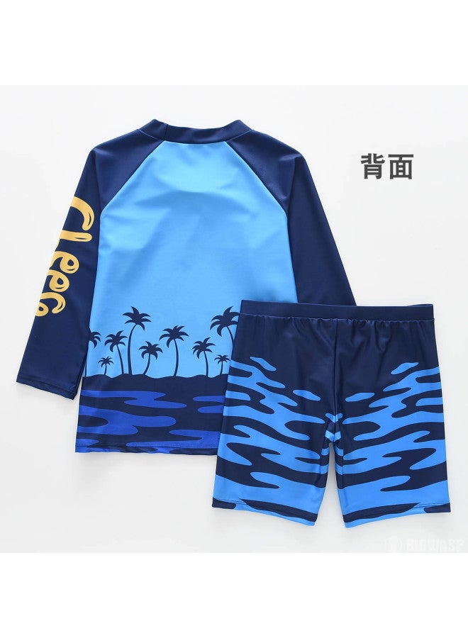 Bumblebee boys' Long Sleeve Swimsuit Set - Separated Rash Guard & Swim Trunks For Kids - Image 3