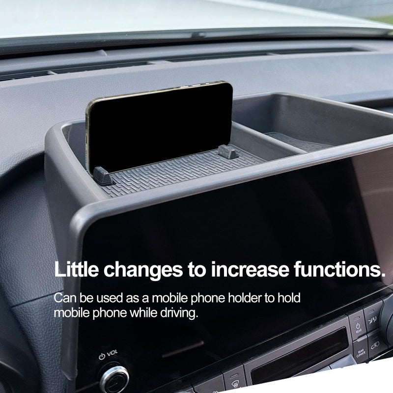 HOUCLEMIC for 2024 Grand Highlander Accessories Center Console Screen Dashboard Organizer, Center Console with Anti-Slip Black Pad Storage Organizer Tray for Grand Highlander Accessories - Image 4