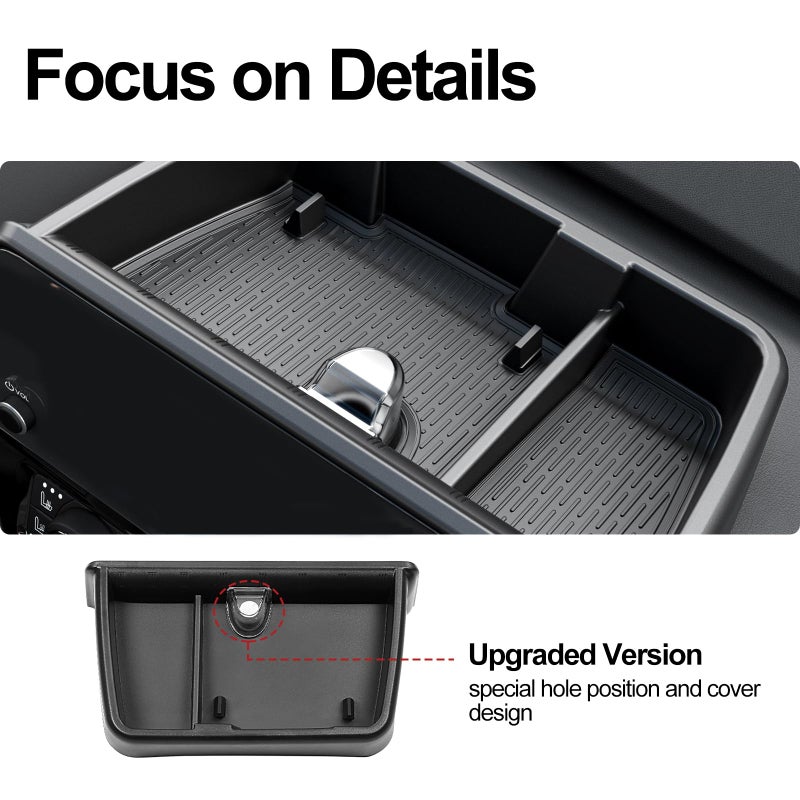 HOUCLEMIC for 2024 Grand Highlander Accessories Center Console Screen Dashboard Organizer, Center Console with Anti-Slip Black Pad Storage Organizer Tray for Grand Highlander Accessories - Image 3