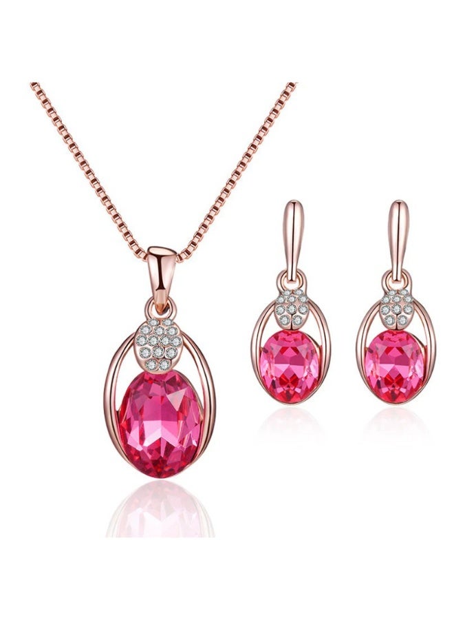 Goolsky Sparkling Pink Zirconia Jewelry Set for Women – Dainty Necklace & Earrings Gift for Her, Pink Zirconia Dainty Design S925 Silver Anti-Tarnish, Valentine’s Day Eid Birthdays Gifting - Image 5