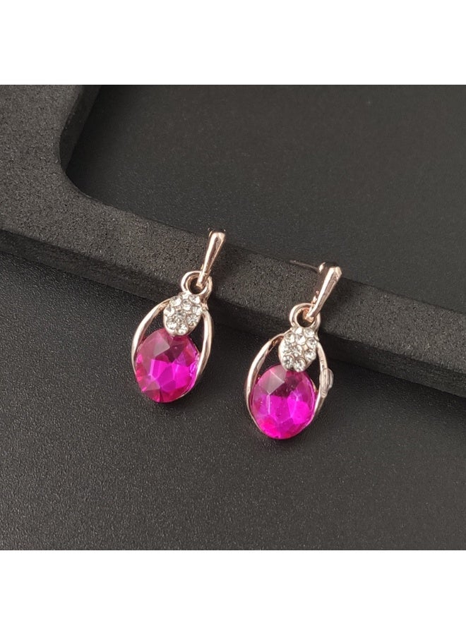 Goolsky Sparkling Pink Zirconia Jewelry Set for Women – Dainty Necklace & Earrings Gift for Her, Pink Zirconia Dainty Design S925 Silver Anti-Tarnish, Valentine’s Day Eid Birthdays Gifting - Image 3