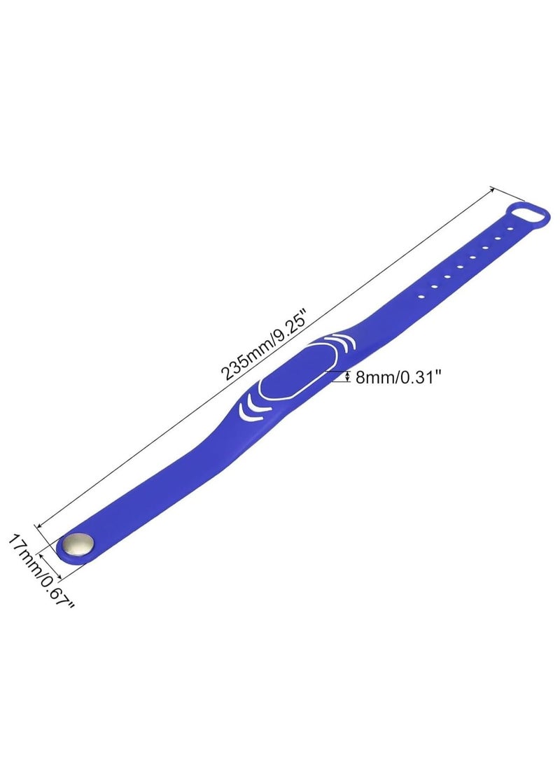 Rubik RFID 125kHz T5577/T5200 Proximity Rewritable Waterproof Silicone Adjustable Wristband (Blue, 2 Band)  - Image 2