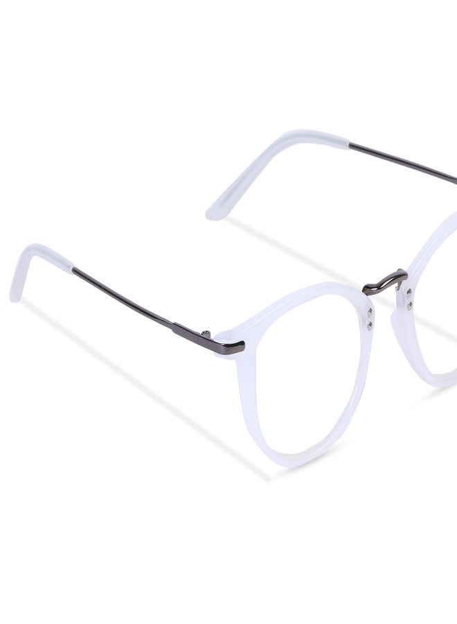 Freddy Blue Light Blocking Blue Cut Zero Power Anti-Glare Retro Round Eyeglasses |UV Protection| Men & Women| Eye Protection Frame for Computer/Tablet/Laptop/Mobile/TV (MILKY WHITE) - Image 2