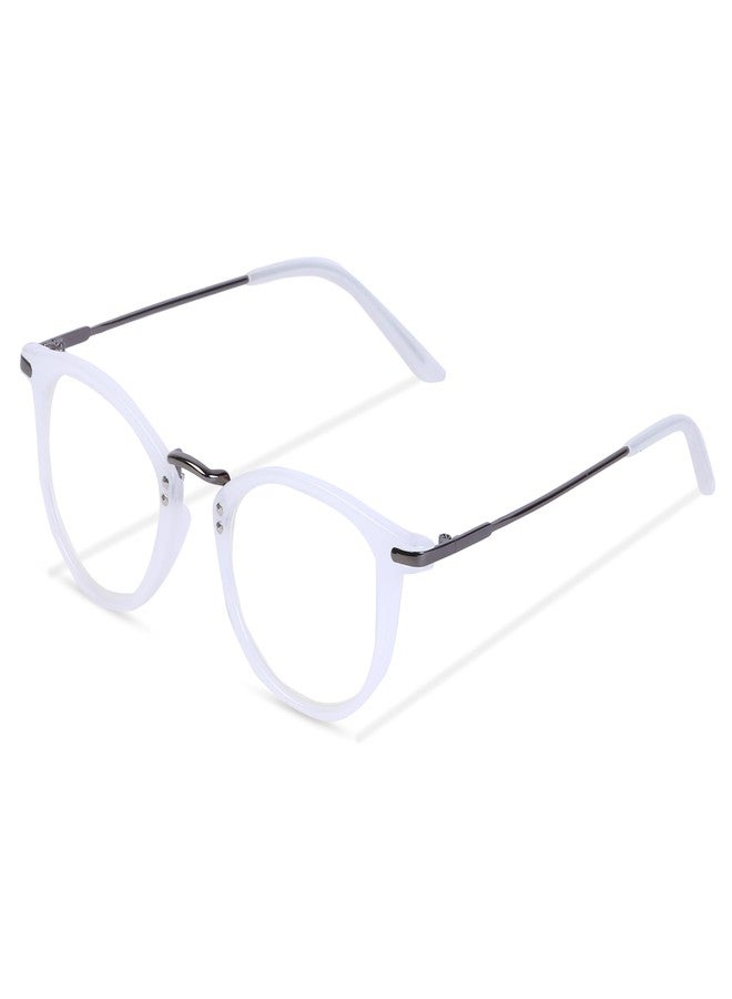 Freddy Blue Light Blocking Blue Cut Zero Power Anti-Glare Retro Round Eyeglasses |UV Protection| Men & Women| Eye Protection Frame for Computer/Tablet/Laptop/Mobile/TV (MILKY WHITE) - Image 5