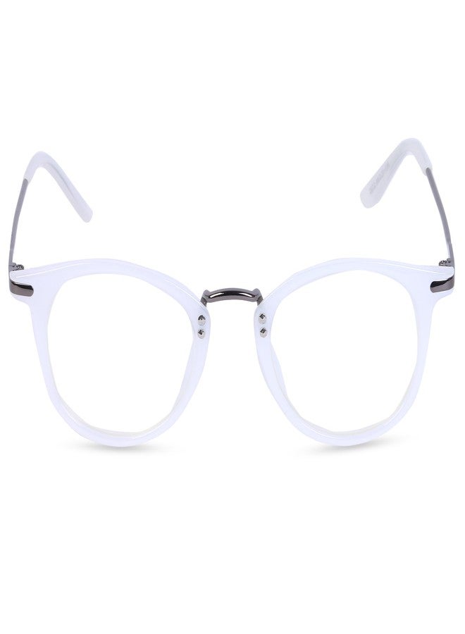 Freddy Blue Light Blocking Blue Cut Zero Power Anti-Glare Retro Round Eyeglasses |UV Protection| Men & Women| Eye Protection Frame for Computer/Tablet/Laptop/Mobile/TV (MILKY WHITE) - Image 1