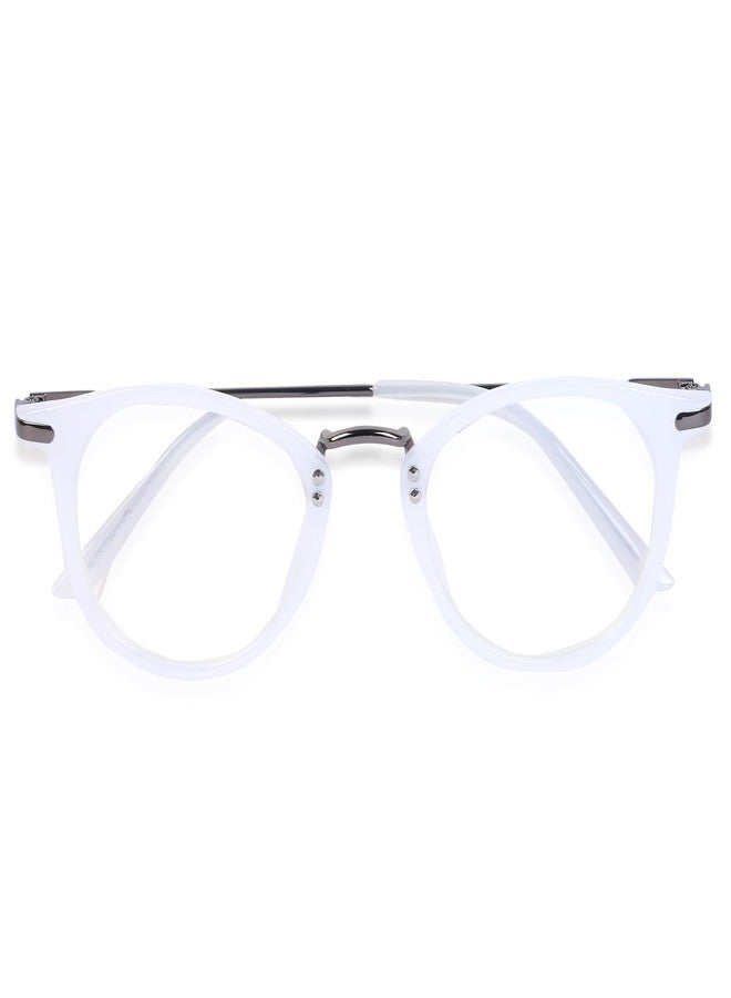 Freddy Blue Light Blocking Blue Cut Zero Power Anti-Glare Retro Round Eyeglasses |UV Protection| Men & Women| Eye Protection Frame for Computer/Tablet/Laptop/Mobile/TV (MILKY WHITE) - Image 4